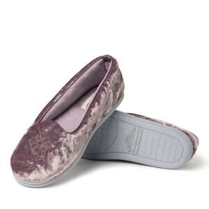 Dearfoams Womens Rebecca Microfiber Velour Closed Back House Slipper